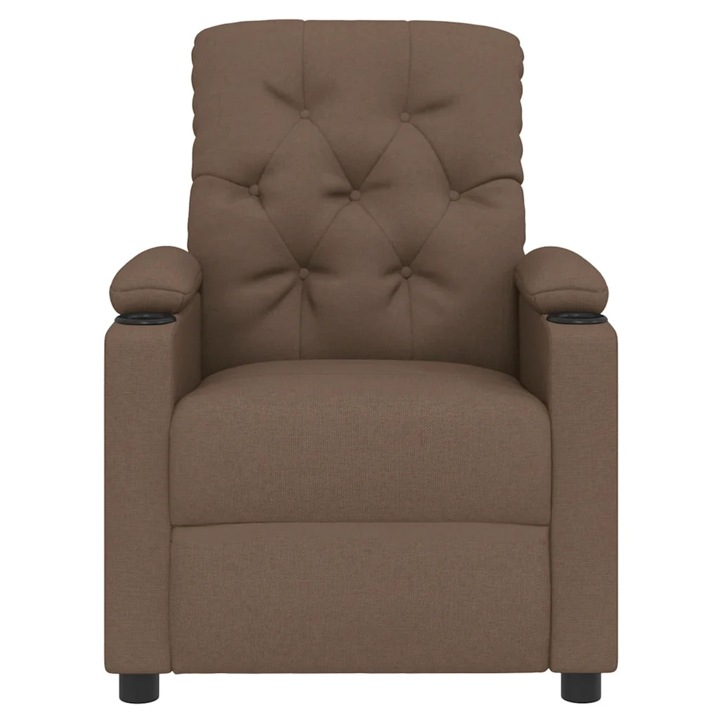 Poltrona Reclinabile in Tessuto Marrone 339106