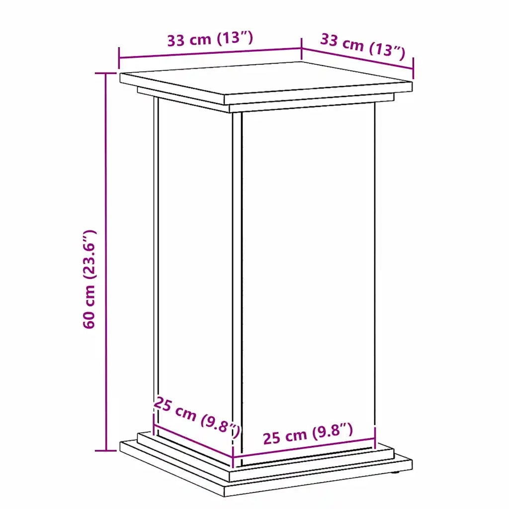 Supporto per piante Rovere Nero 33 x 33 x 60 cm 869236