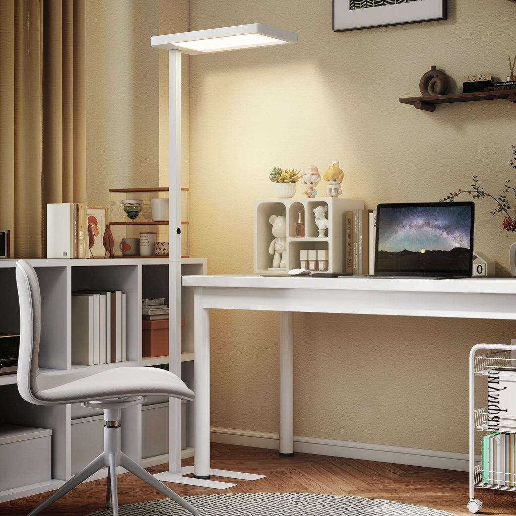 Lampada da terra LED ¨C zephmum ¨C Bianco, metallo, plastica