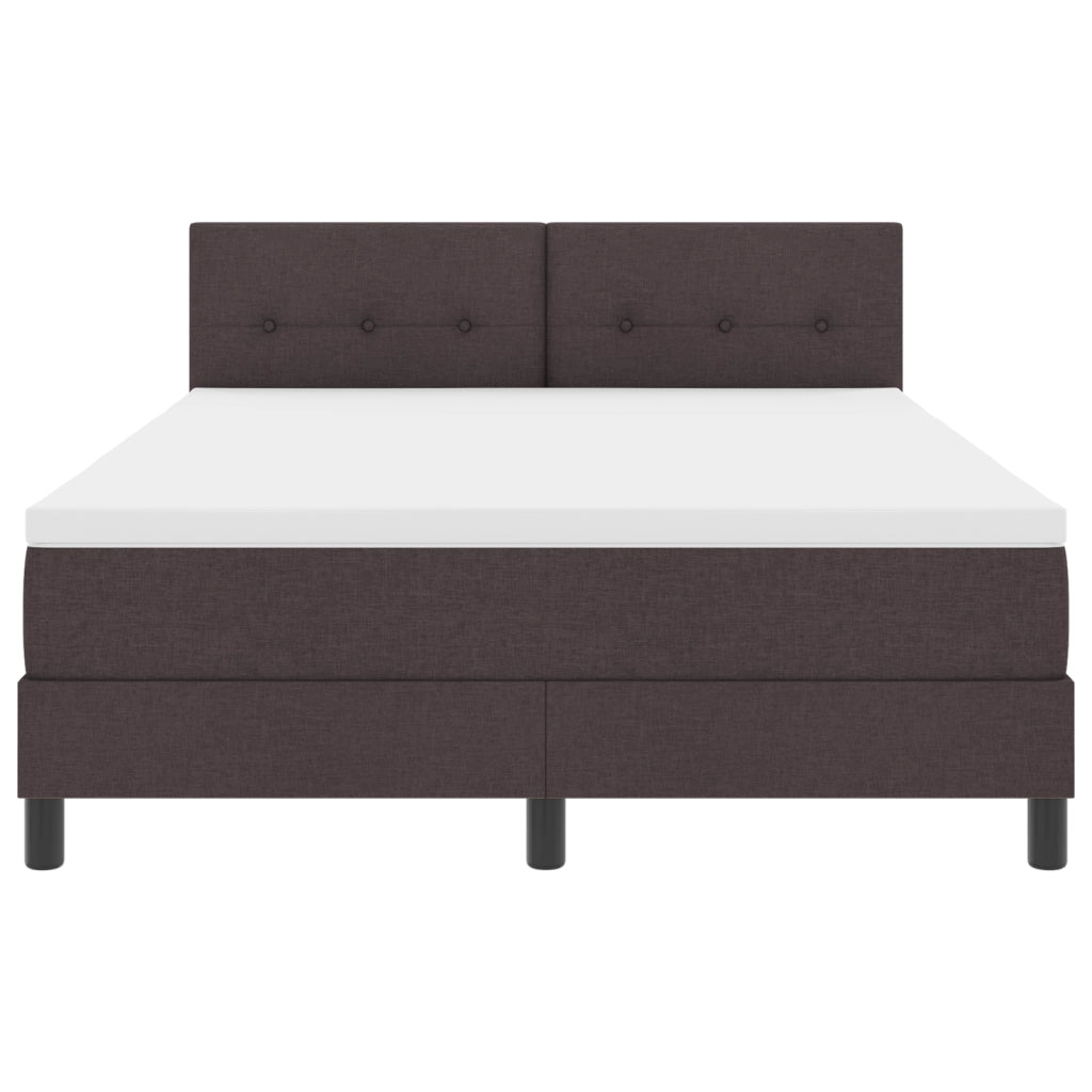 Letto Box Spring con Materasso Marrone Scuro 160x200 cm Tessuto