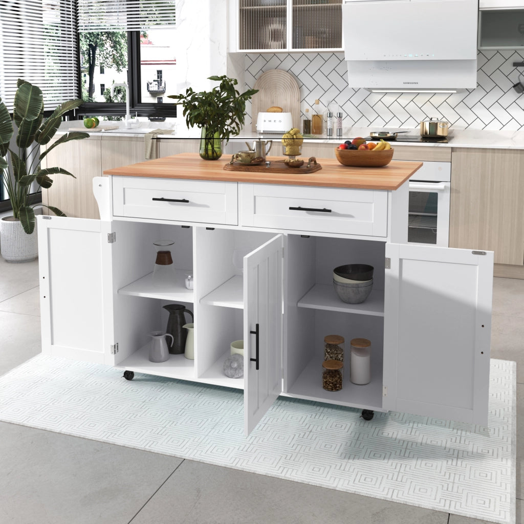 Tavolo da Pranzo Pieghevole con Ante e Cassetti ¨C MINIMAL ¨C Bianco 129x46x91,5 cm