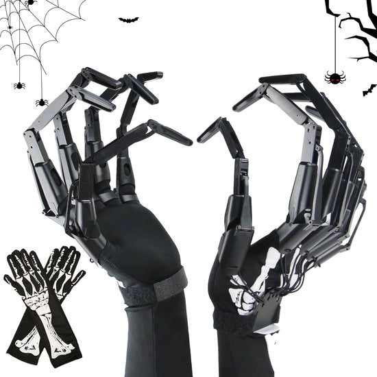 Manopole per Halloween - Estensioni per dita - Manopole adattabili - Dita realistico scheletro - Manopole leggere e resistenti - Adatte per giochi di ruolo - Manopole horror