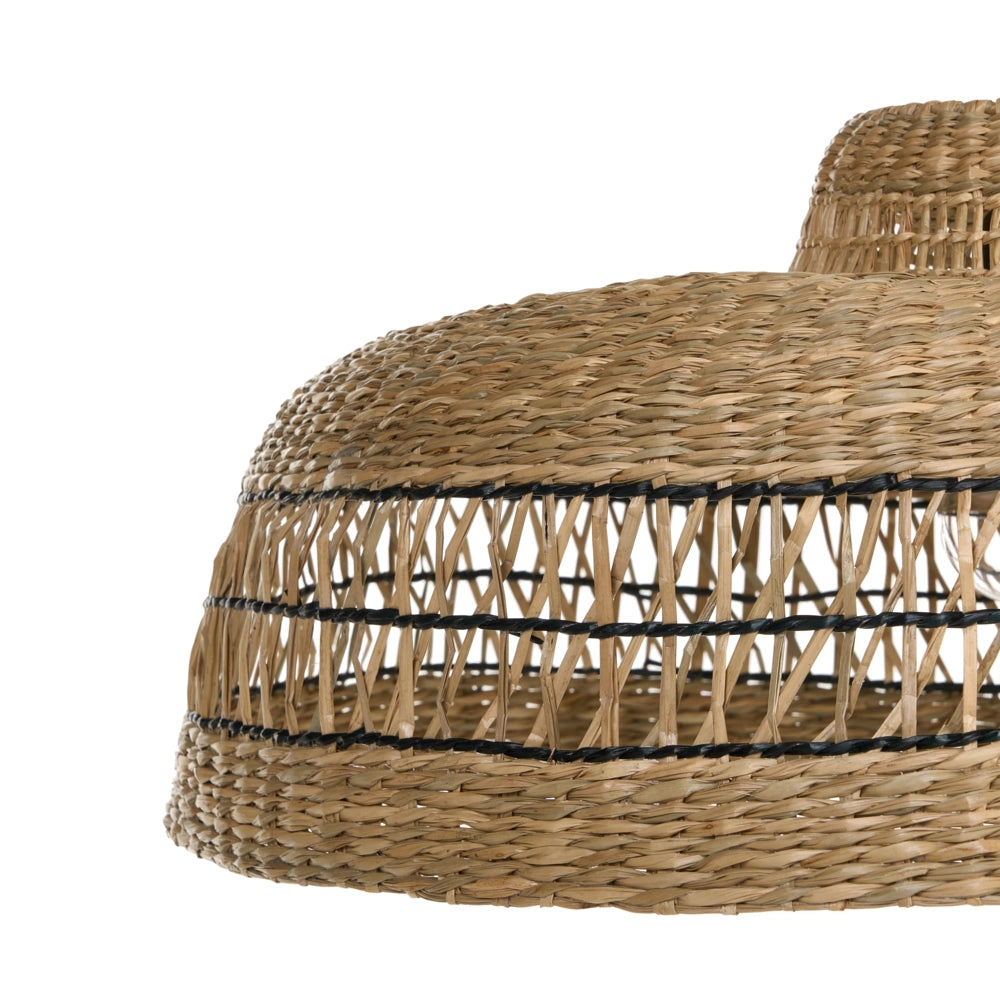 Lampada a Sospensione Boho con Paralume in Erba Marina Naturale per Soggiorno e Camera da Letto