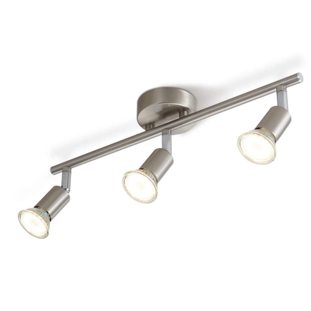 ZMH Faretto da soffitto acciaio inox 3 luci GU10 rotativi 330° moderni per corridoi salotto camera senza lampadina