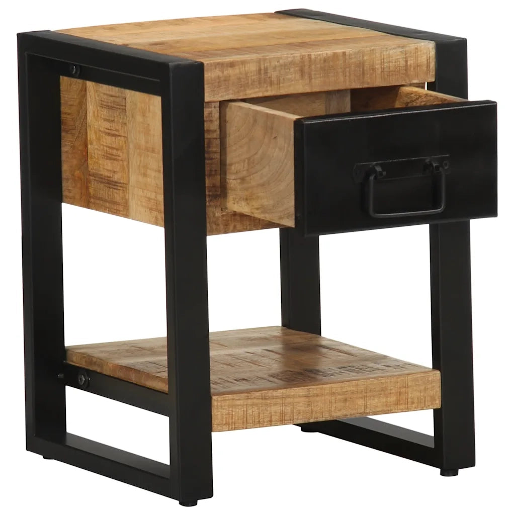 Comodini 2 pz in Legno Massello di Mango Grezzo 4013568