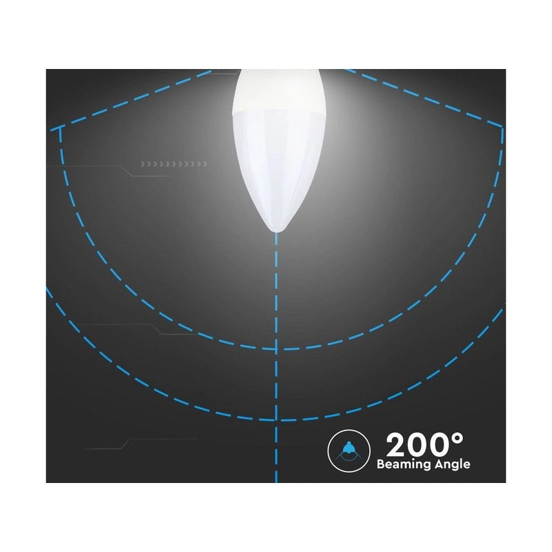 Lampada a Led E14 C37 7W 600LM Forma Goccia Oliva Candela SKU-111, Disponibili 3000K 4000K 6400K (Bianco Freddo 6500K)
