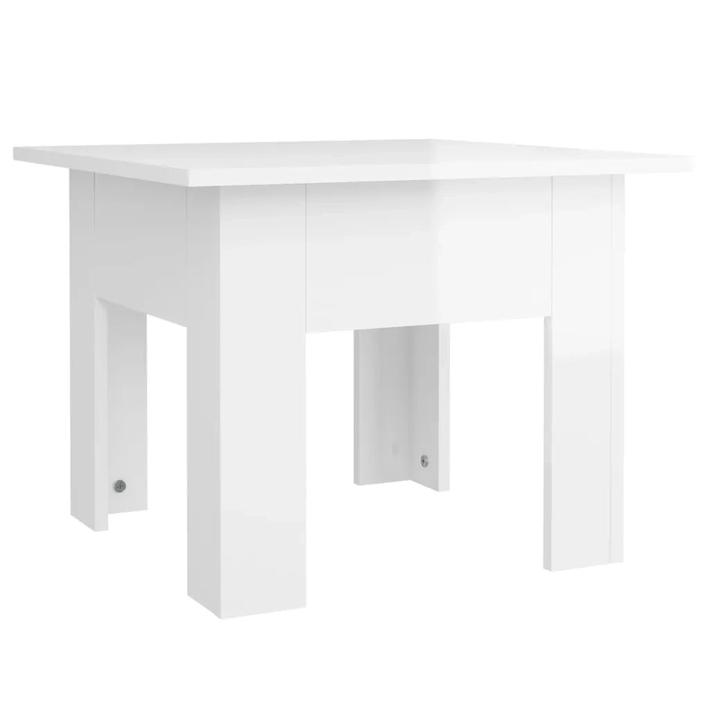 Tavolino da Salotto Bianco Lucido 57x57x30 cm in Truciolato cod mxl 22554