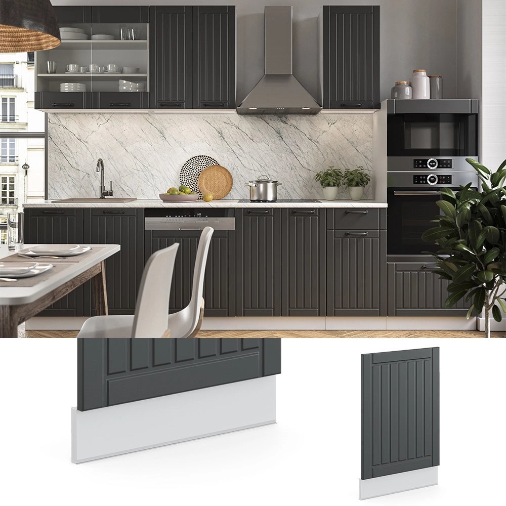 Pannello frontale Fame-Line Antracite rustico/Bianco 45 cm senza piano di lavoro Vicco
