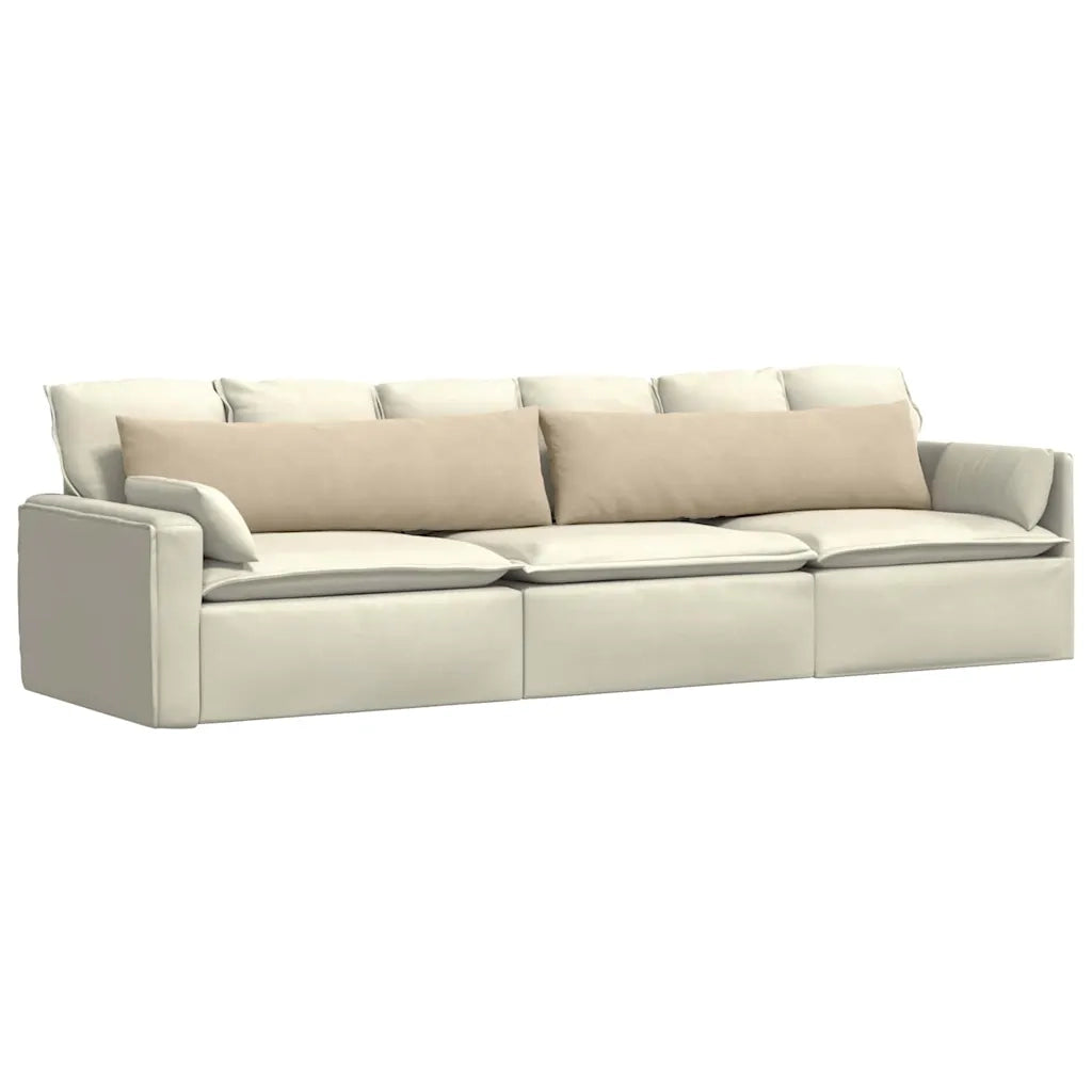 Cuscini da Divano 2 pz | Cuscini per sedie Crema 145 x 40 cm Tessuto