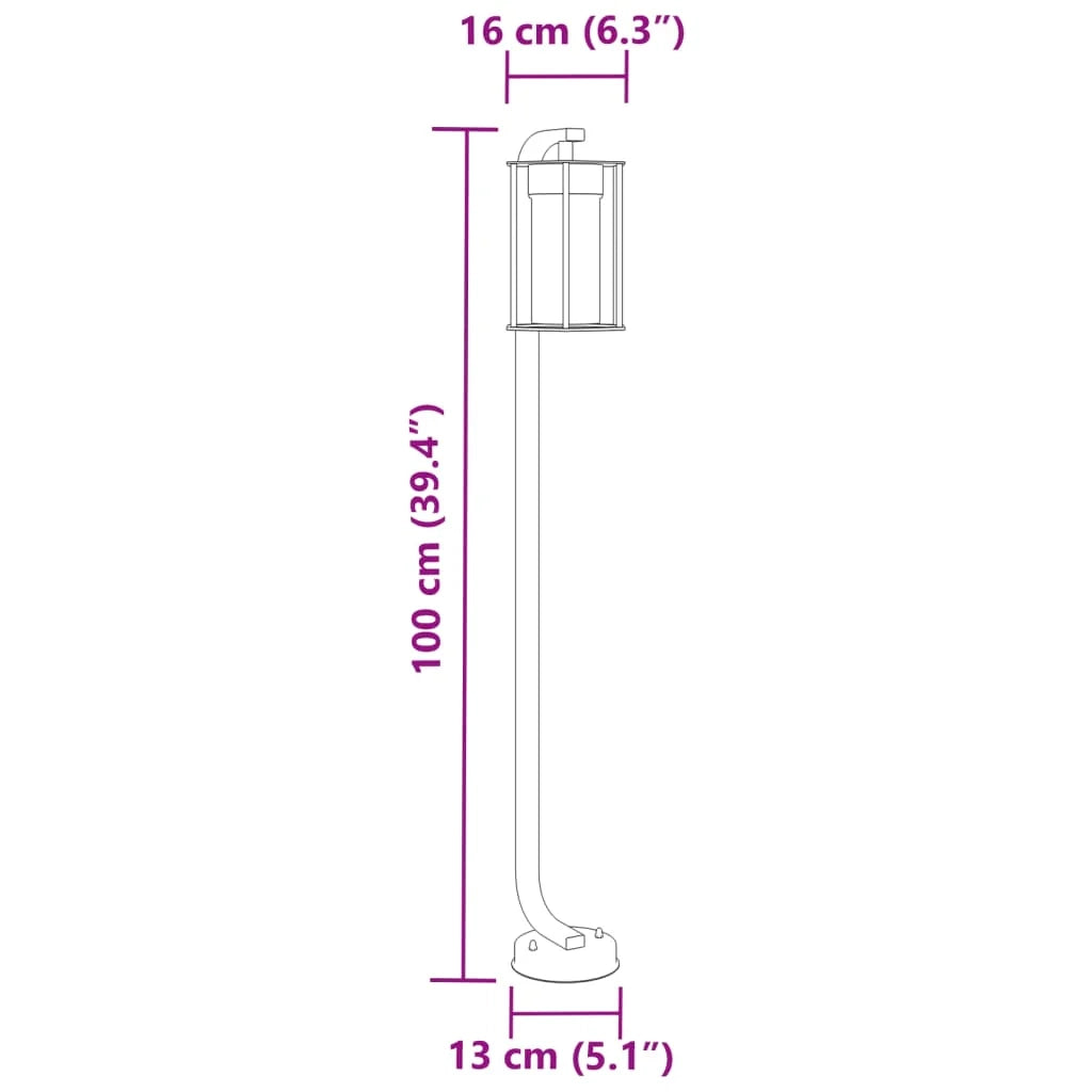 Lampade da terra per esterni 3 pezzi 100 cm acciaio inox nero 02_0042544