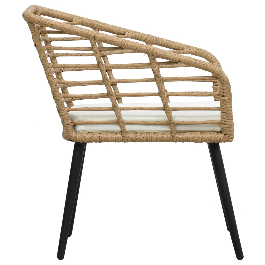 Sedie da Giardino 2 pz con Cuscini in Polyrattan Rovere 48576