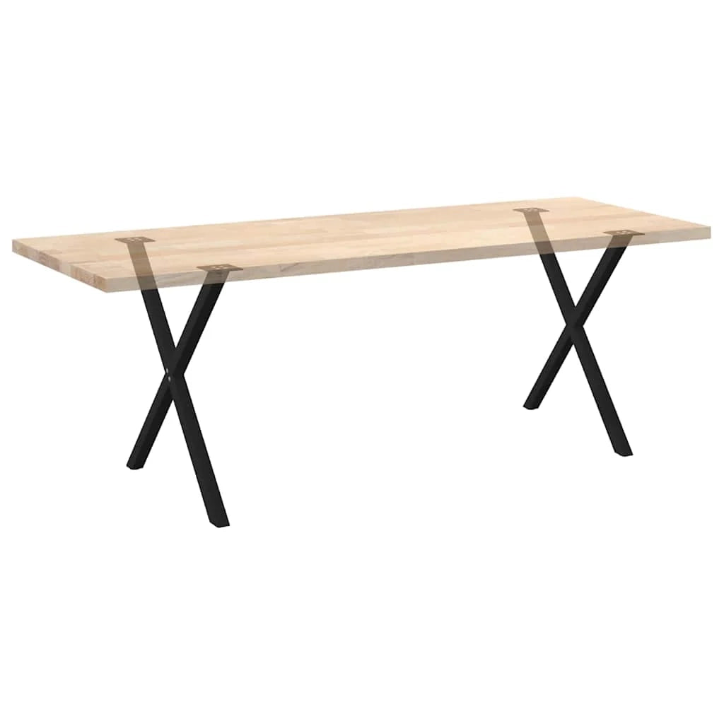 Set di 2 gambe robuste per tavolo da pranzo a forma di X 80 x 73 cm con piedini regolabili stile moderno acciaio nero 02_0057193