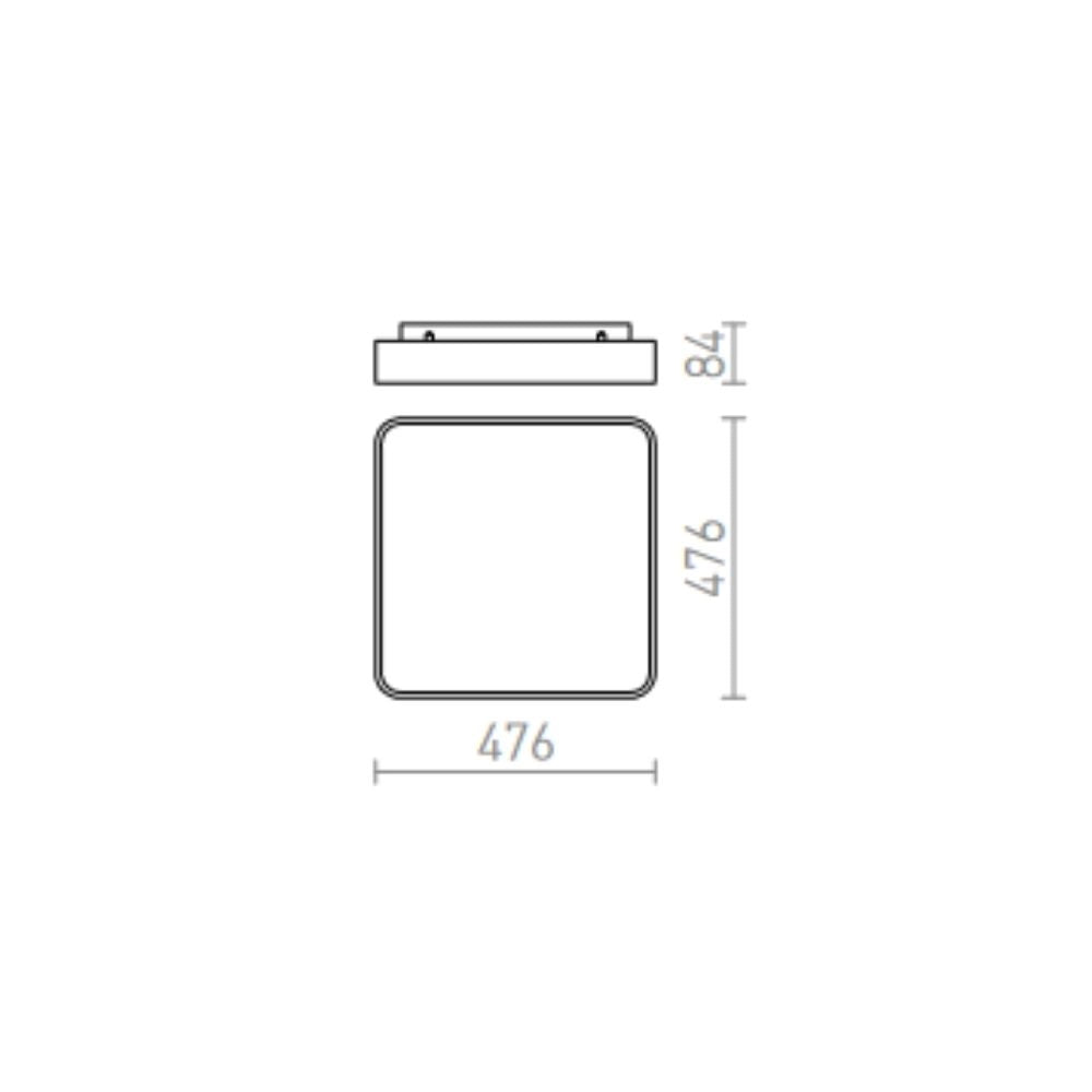 Plafoniera MENSA SQ 48 da soffitto bianco 230V LED 56W 3000K