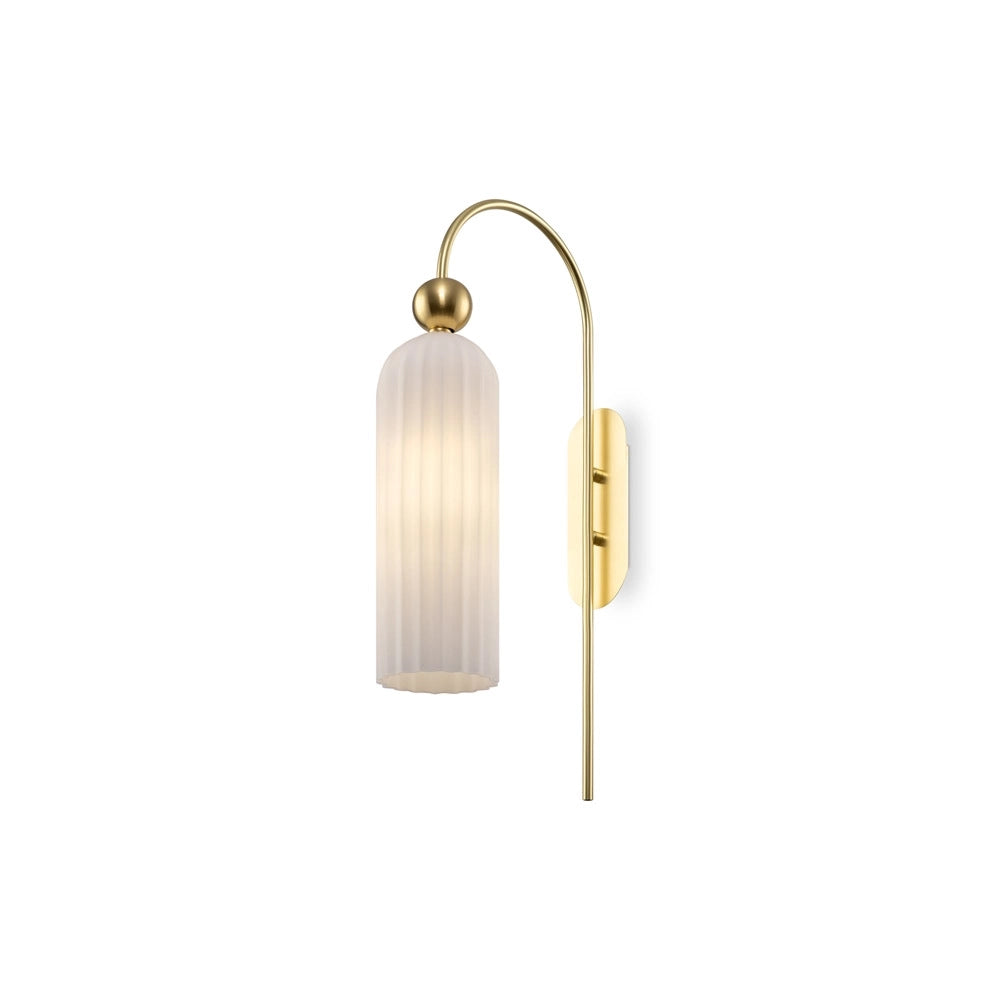 Applique Contemporanea Antic Metallo Oro 1 Luci Diffusore In Vetro Colore Bianco