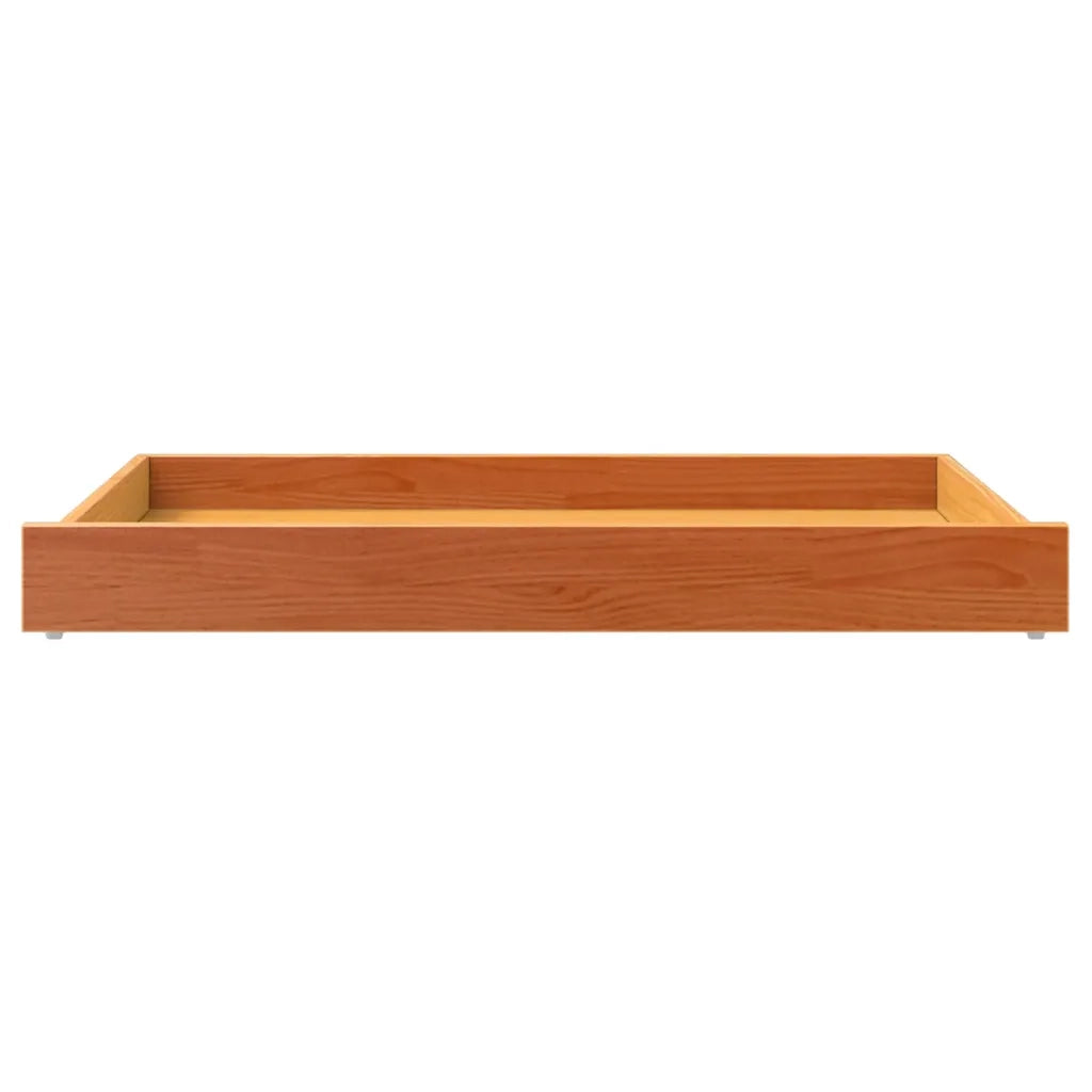 Cassetti per Dormeuse 2pz Marrone Cera Legno Massello di Pino
