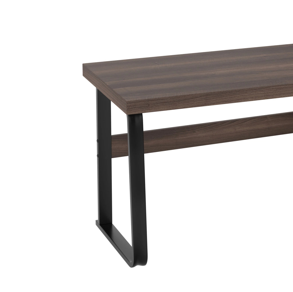 Scrivania marrone 135 x 54 cm in MDF e metallo con cassetto