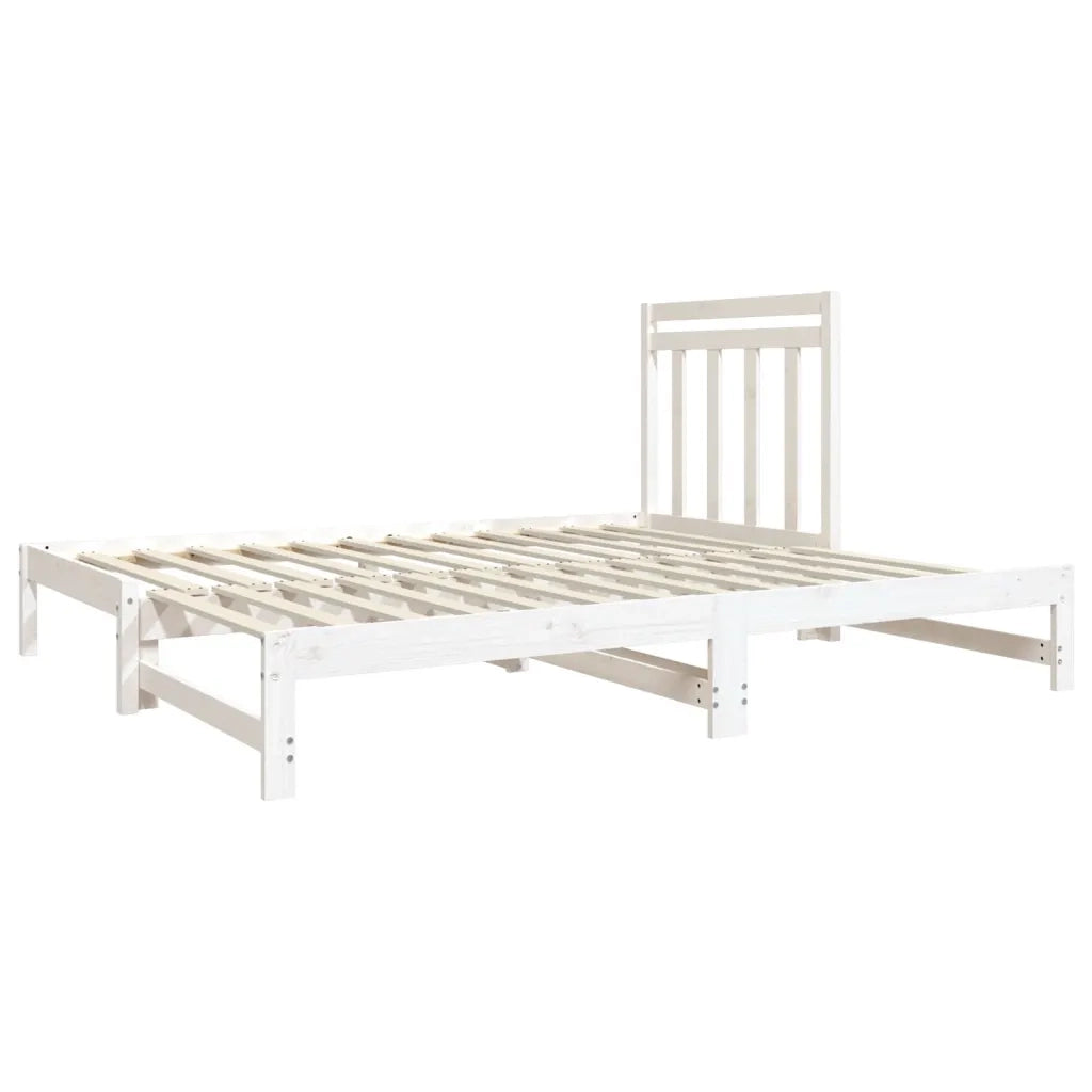 Dormeuse Estraibile Bianca 2x(90x190) cm Legno Massello di Pino cod mxl 49167