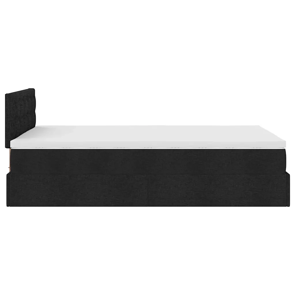 Pouf Letto con Materasso Nero 120x190 cm in Tessuto 3311610