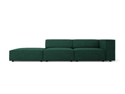 Cosmopolitan Design - Divano sinistro "Arendal" 4 posti in ciniglia con effetto a coste verde bottiglia 