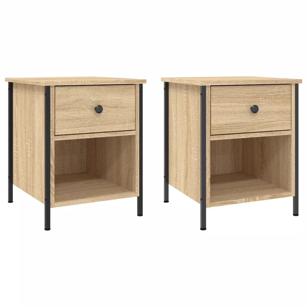 Comodini 2 pz Rovere Sonoma 40x42x50 cm in Legno Multistrato 825936