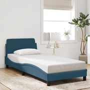 Giroletto con Testiera Blu 90x200 cm in Velluto