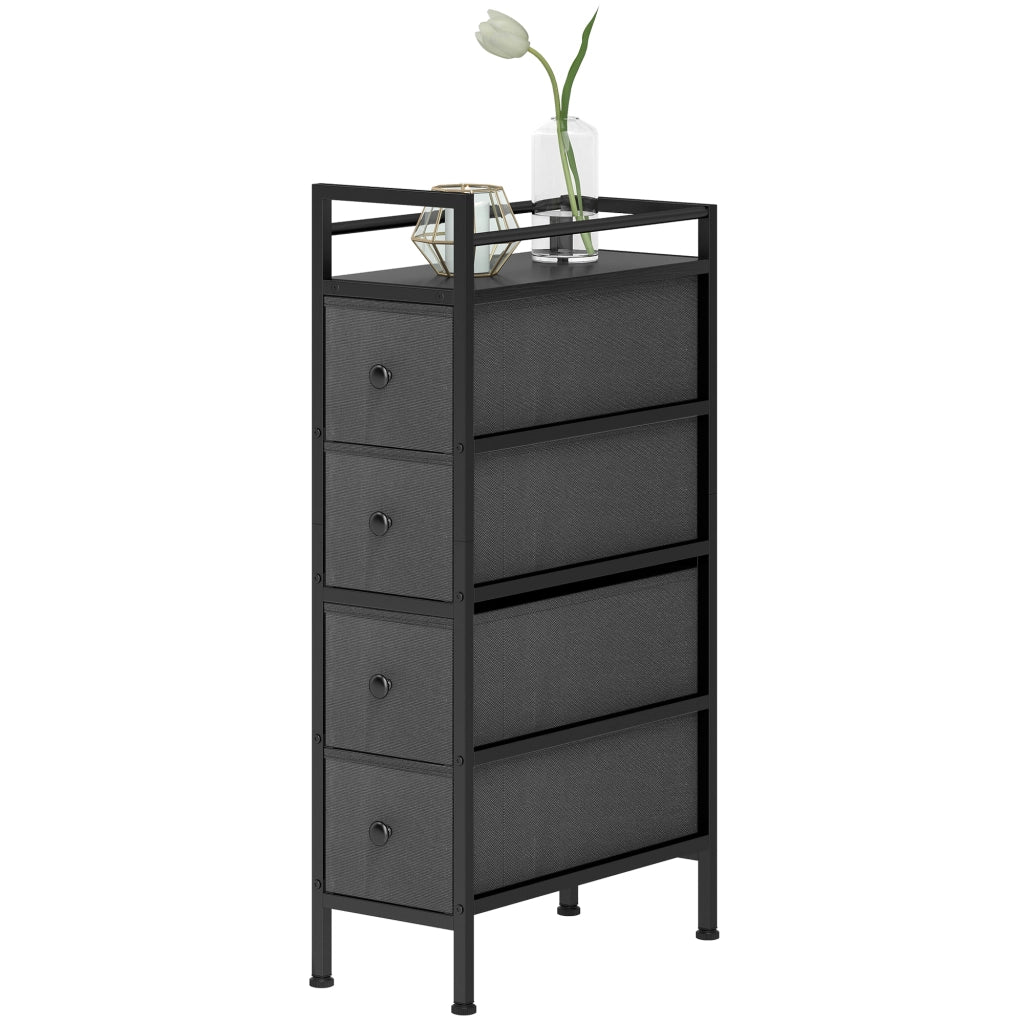 Cassettiera con 4 cassetti ¨C zephmum ¨C nero 20x43x81.5 cm