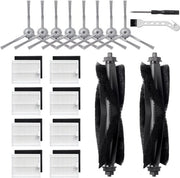 20 Pezzi di Ricambio di Riserva Adatti a Eufy L50/ L60/ L50 SES/ L60 SES Aspirapolvere Robot, Set di Accessori di Ricambio con 2 Spazzole Principali, 8 Spazzole Laterali, 8 Filtro, 1 Spazzola di Pulizia, 1 Chiave a Lame