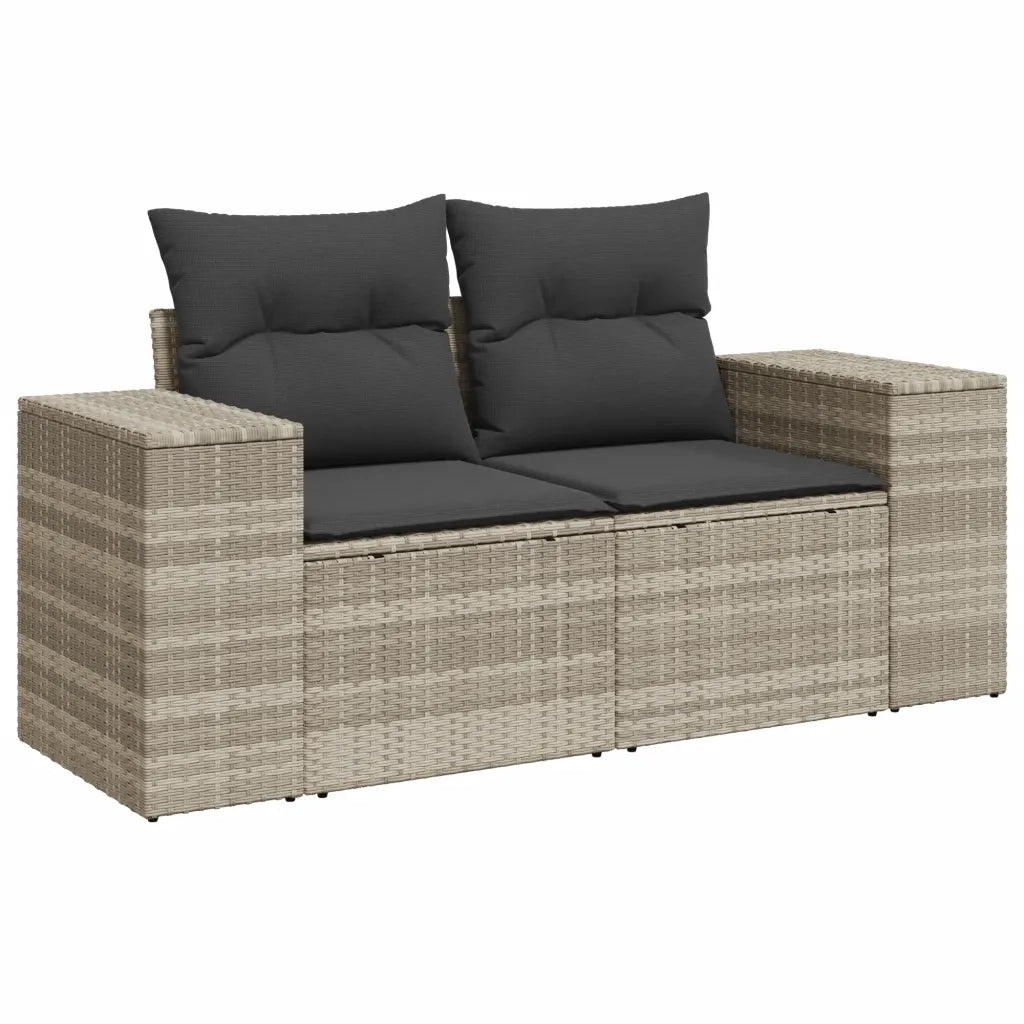 Set Divano da Giardino 8pz con Cuscini Grigio Chiaro Polyrattan 3275322
