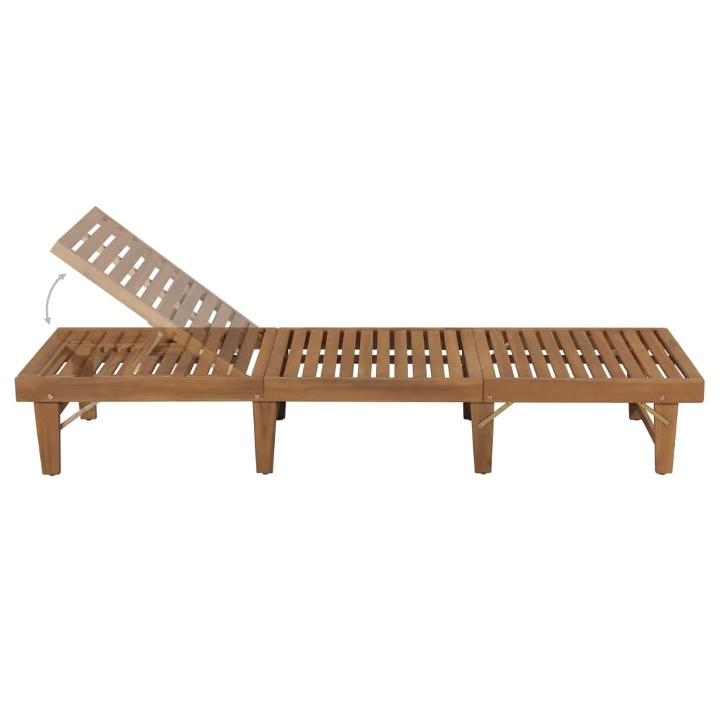 Lettino prendisole sedia a sdraio lettino prendisole letto da giardino mobili da giardino mobili da esterno pieghevoli con cuscino legno massello di acacia 02_0012845