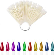 Kit di pennelli per unghie a palette 50 pezzi - pennelli a forma di vento - attrezzo per arte unghie - display di colori - leggero e duraturo - materiale plastico impermeabile - pennelli in acciaio per unghie