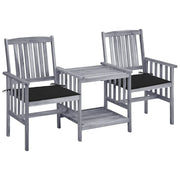 Sedie da Giardino con Cuscini e Tavolino in Massello di Acacia cod mxl 58364