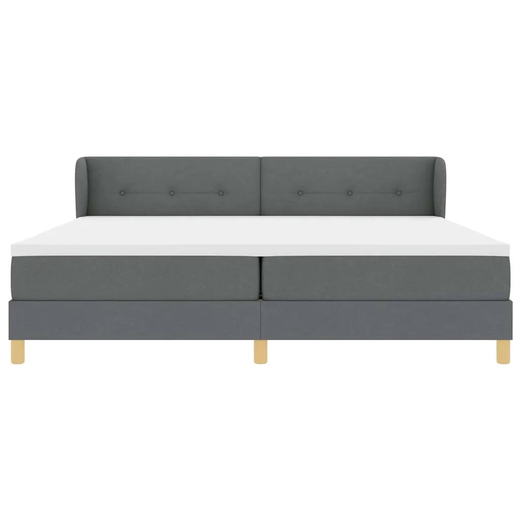 Letto a molle con materasso Grigio scuro 200 x 200 cm Tessuto 3340235