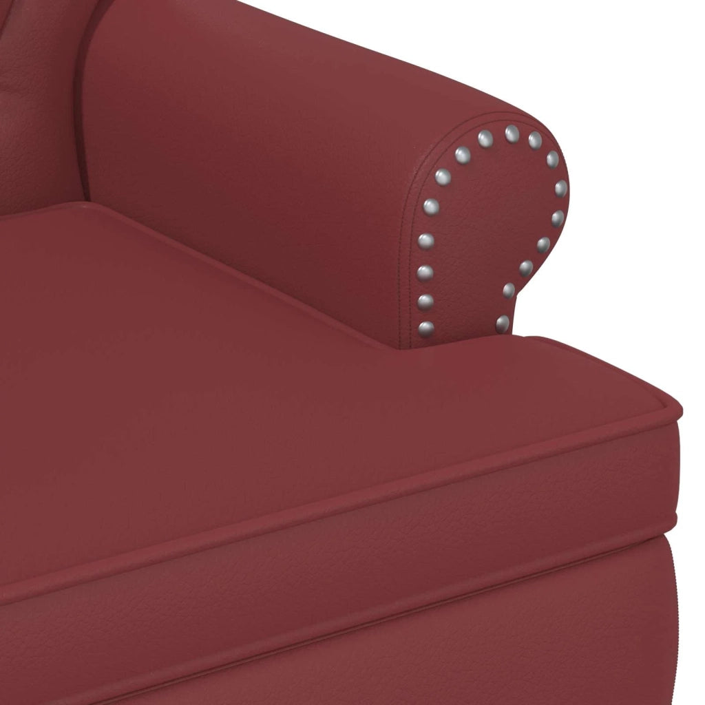Loveseat con bottoni imbottiti Rosso Vino 120 x 65 x 77 cm 42041860