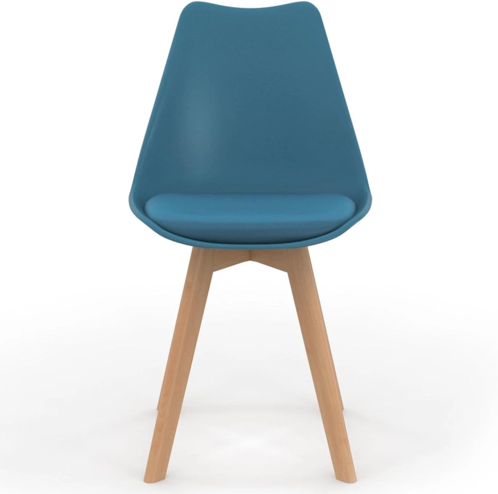 Set di 8 sedie scandinave SARA colore misto bianco x2, grigio chiaro x2, grigio scuro x2, blu anatra x2