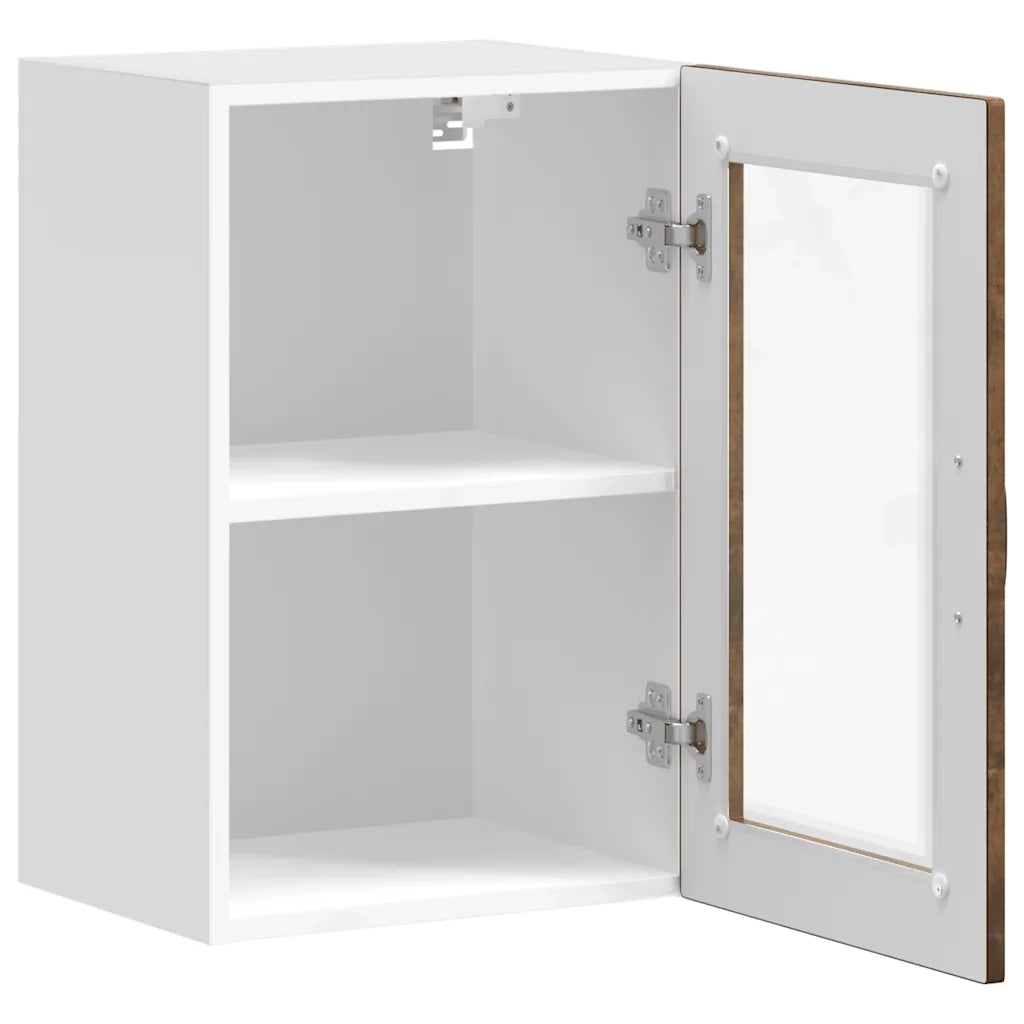 vidaXL Pensile da Cucina con Porta in Vetro Porto Rovere Fumo