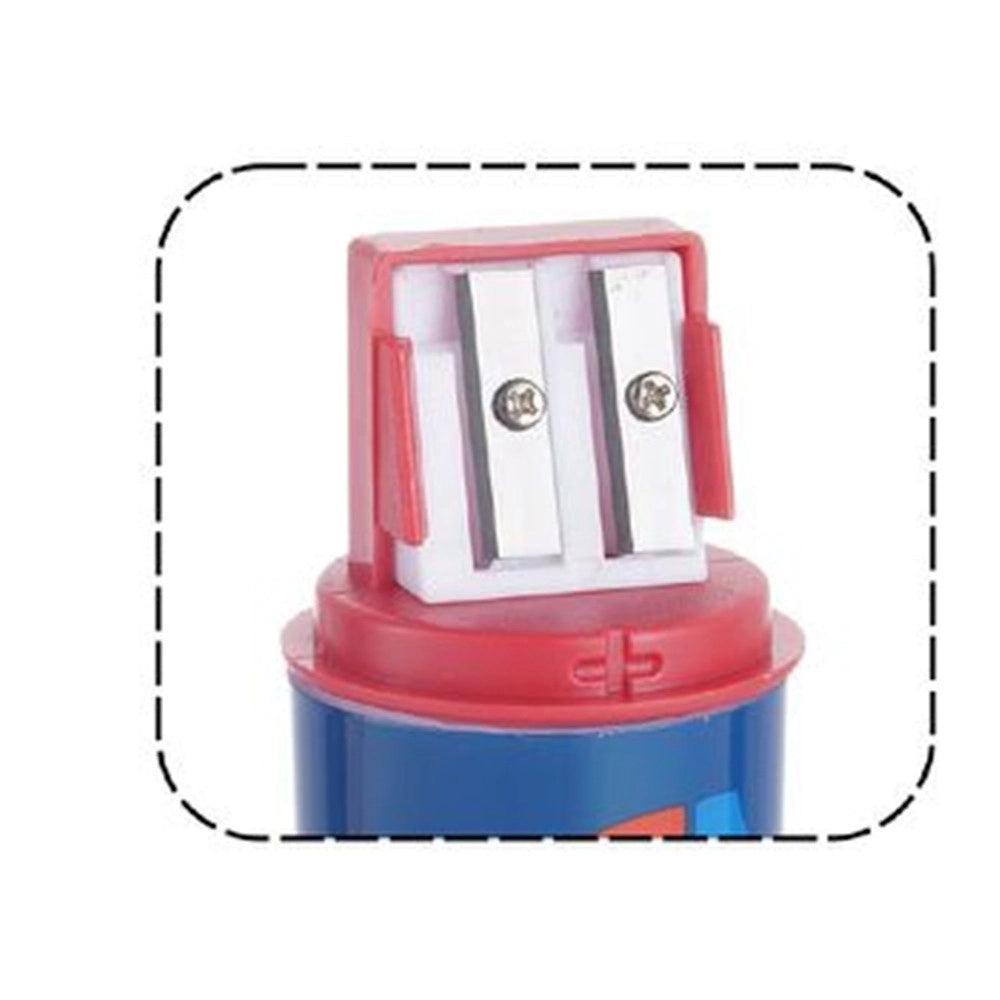 Trade Shop - Temperamatite Rotondo A 2 Fori Topolino Con Serbatoio Per Scuola Casa Bambini 961198 -