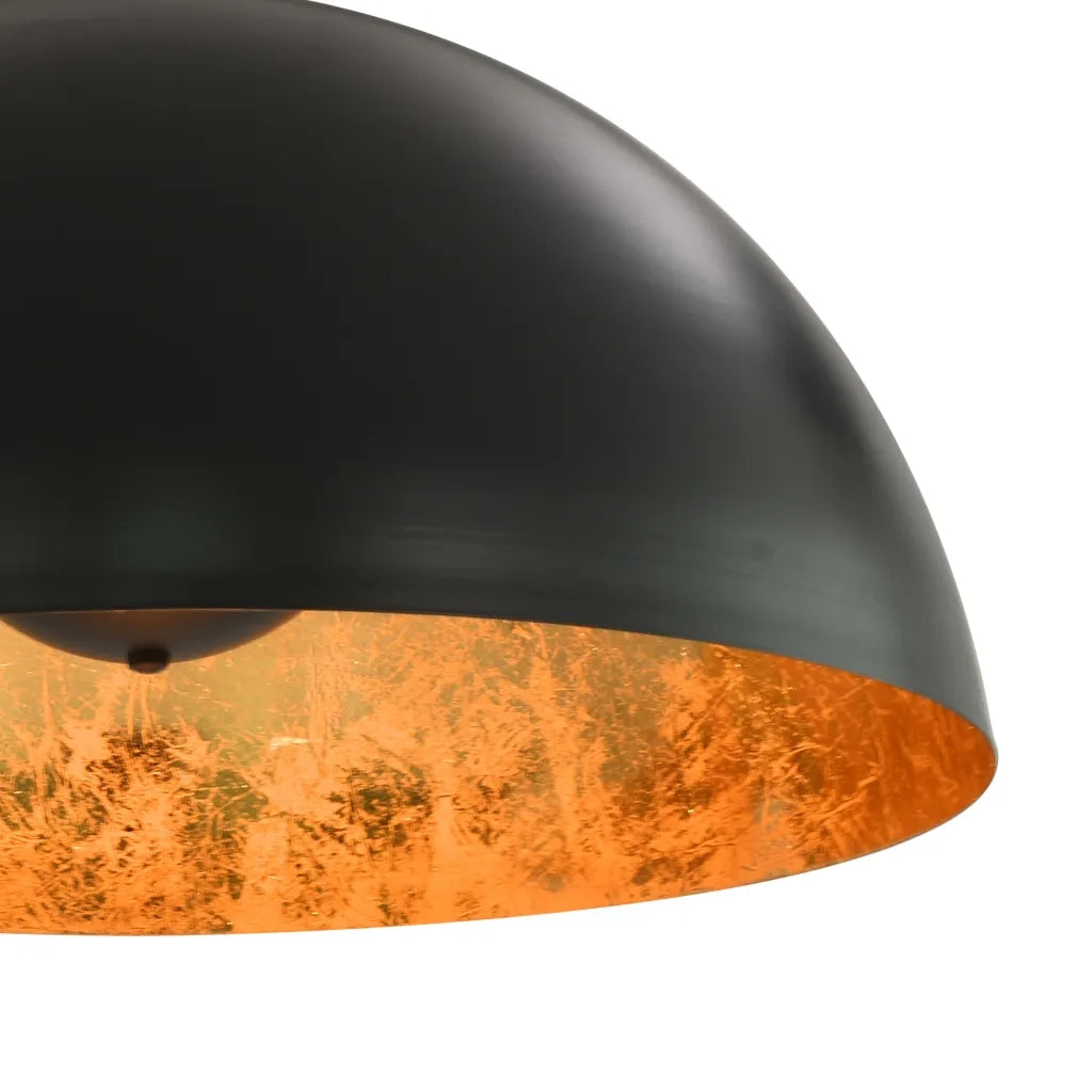 Lampadari 2 pz Nero e Oro Semi-Sferici 50 cm E27 CFW2331785