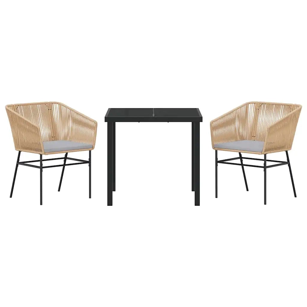 Set da Pranzo per Giardino con cuscino 3 pcs Marrone 3380925