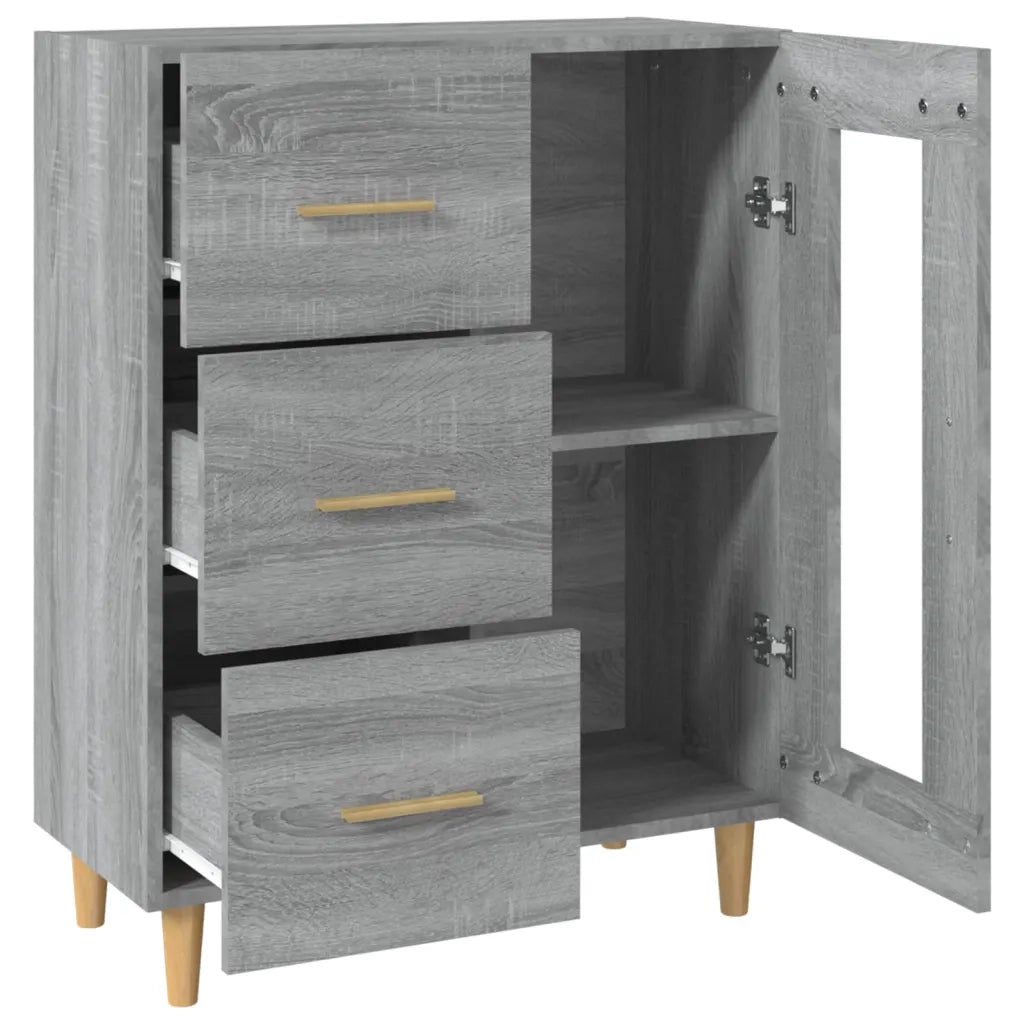 Credenza Grigio Sonoma 69,5x34x90 cm in Legno Multistrato 817364