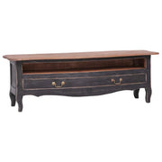 Mobile Porta TV 120x30x40 cm Nero Legno Massello di Recupero cod mxl 15594