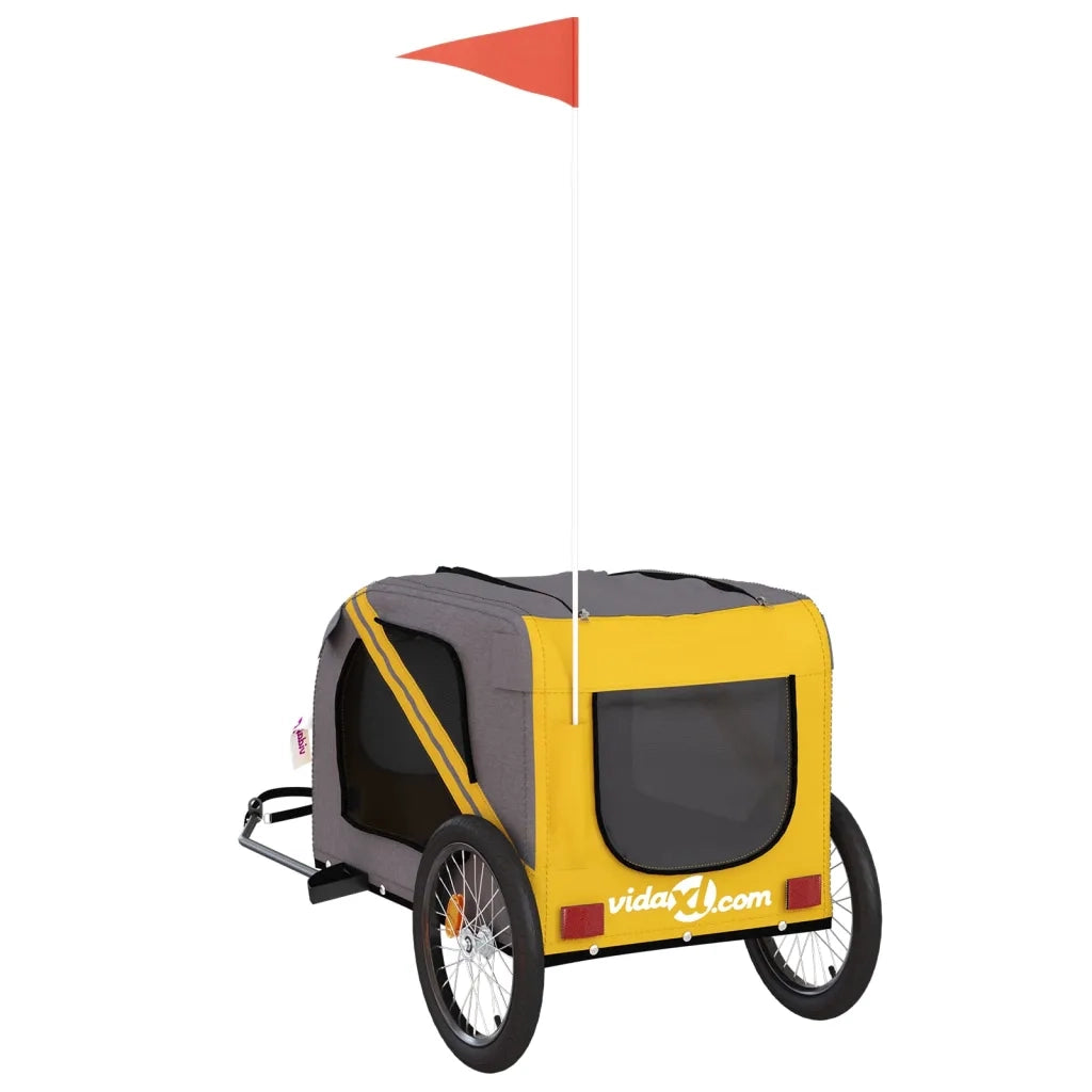 Rimorchio da Bici per Animali Giallo e Grigio Oxford e Ferro CFW7534236