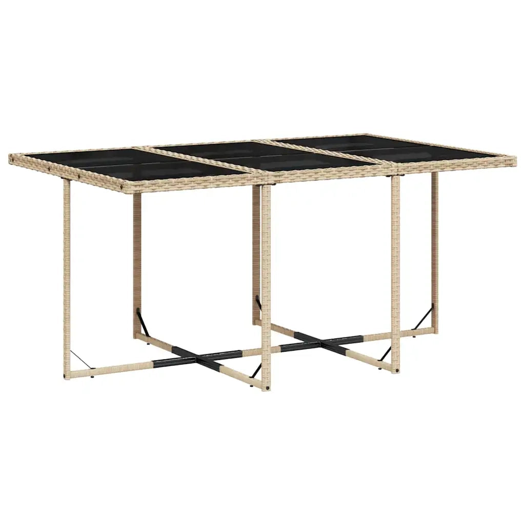 Set Pranzo da Giardino 7 pz con Cuscini Beige Misto Polyrattan 3210912