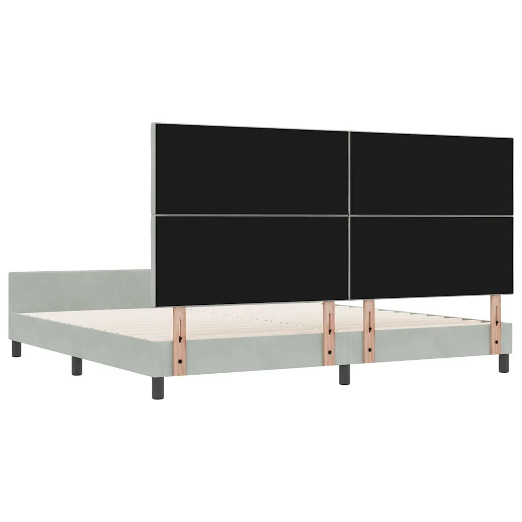 Letto a molle con testiera Grigio chiaro 200 x 200 cm Velluto 3345029