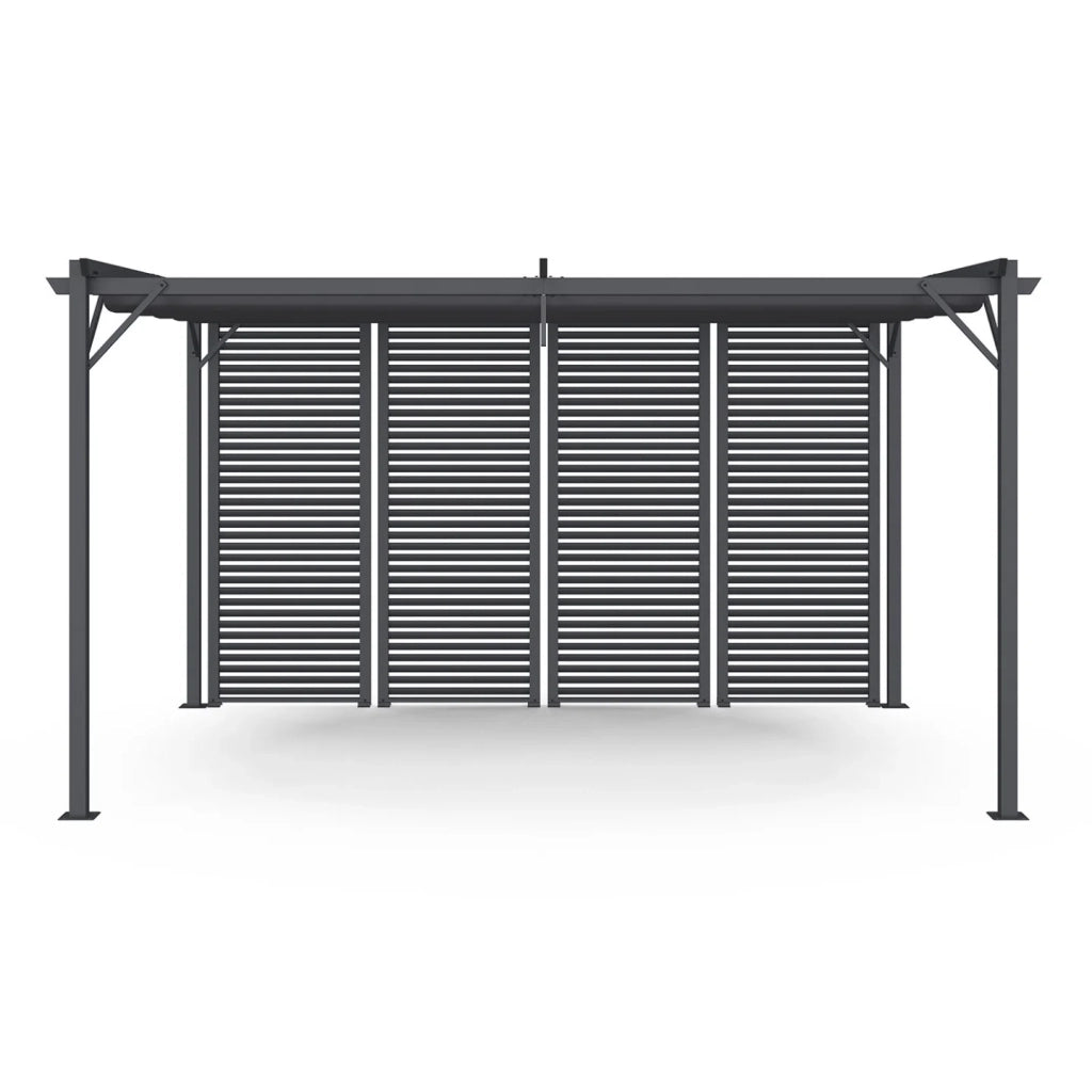 IDMarket - Set di 2 persiane modulari a pergola grigio antracite