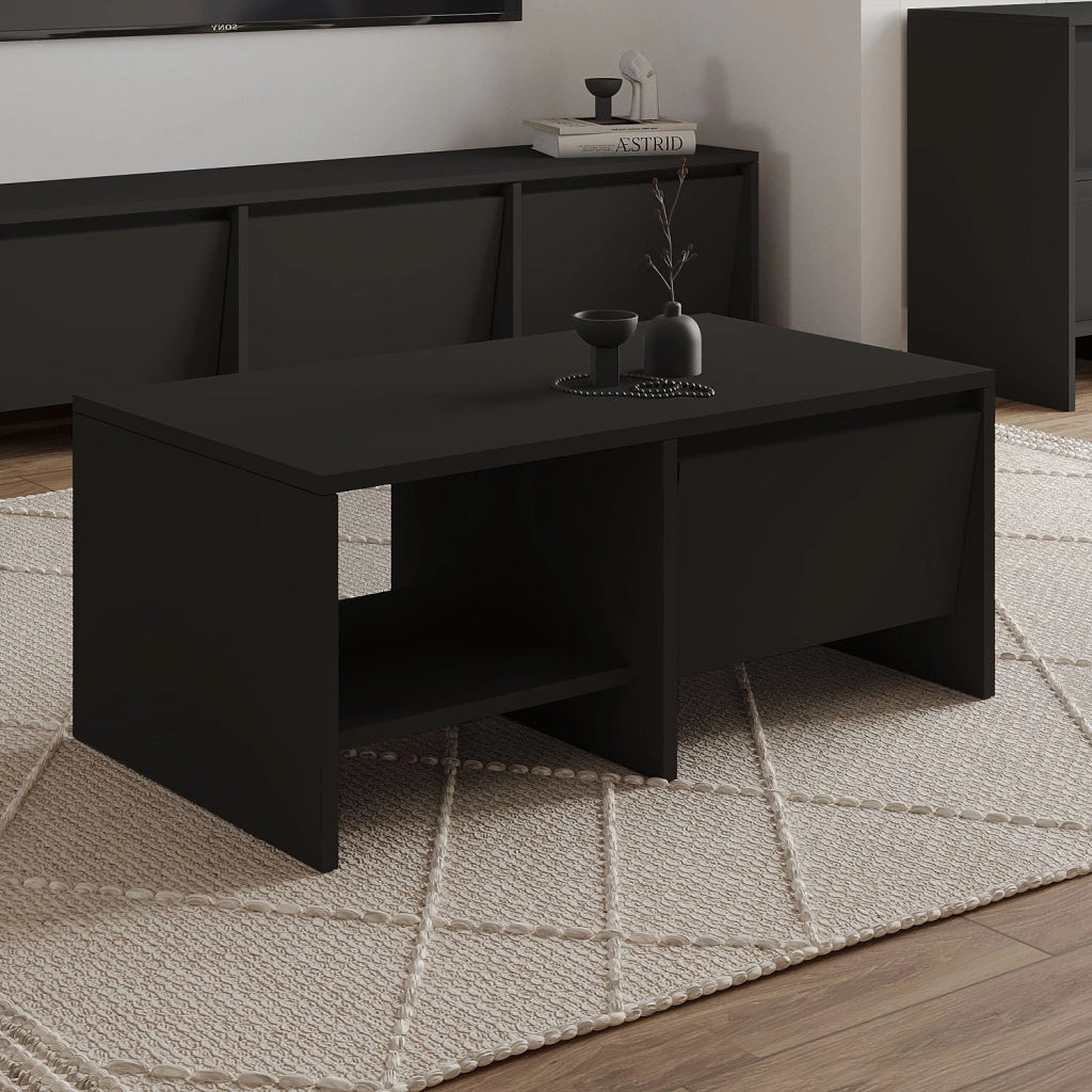 Tavolino in legno "Laris" - 90 x 45 x 35 cm - Nero