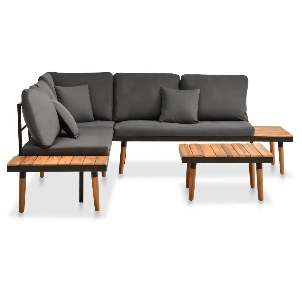 Set Divani da Giardino 4 pz con Cuscini in Massello di Acacia 46466
