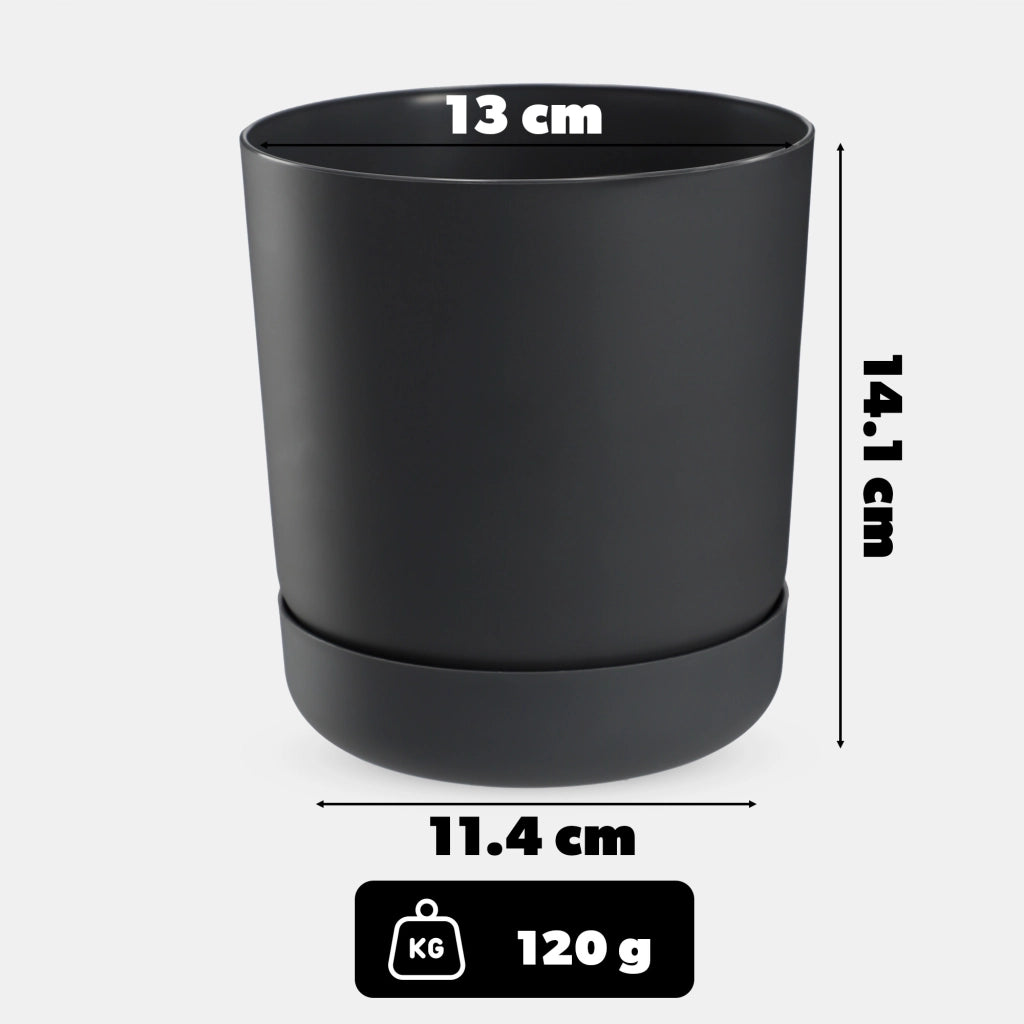 Vaso da fiori KADAX con supporto, coperchio, ciotola rotonda, 13 cm, antracite