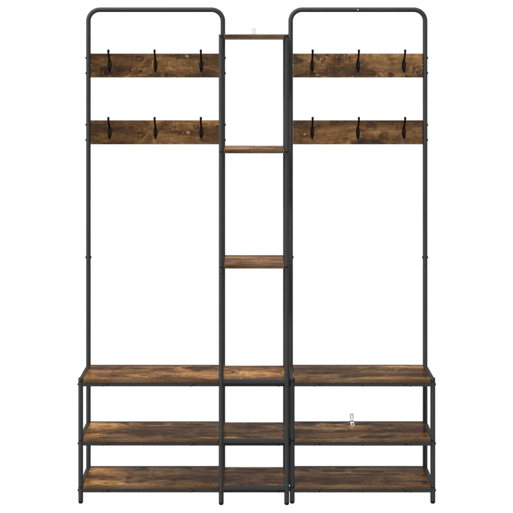 Appendiabiti con panca per scarpe Rovere Fumo 8012046