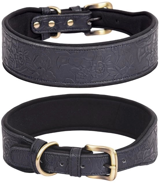 Cinturino per cani in PU con pelle finta - Adattabile - Taglia XL - Disegno a wafel - Protezione contro gli attacchi - Larghezza 5 cm - Cinturino