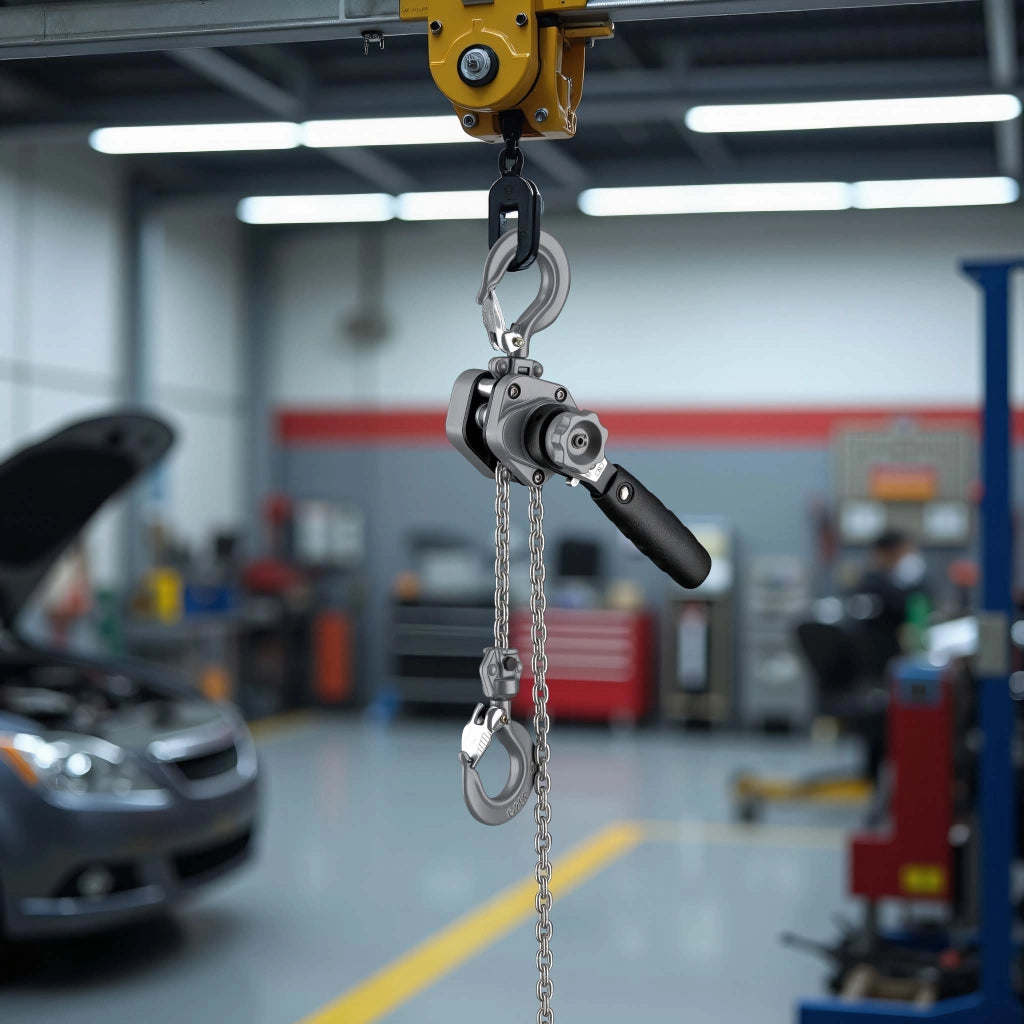 Mini paranco a catena manuale VM1.5 fino a 1.5 t, altezza di sollevamento di 1,5 m, in alluminio, per il sollevamento di carichi pesanti